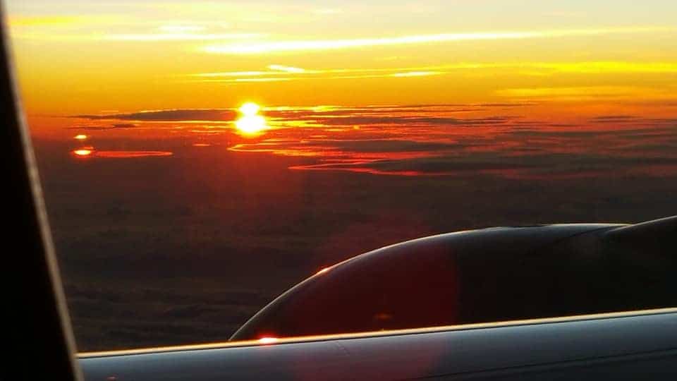 sunset over Osaka Bay